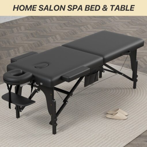 KCC Memory Foam Massage Table Premium Portable Foldable Massage Bed Height Adjustable, 84 Inches Long 28 Inchs Wide Home Salon Spa Bed Tattoo Table with Accessories &Carrying Case, Easy Set Up - Image 3