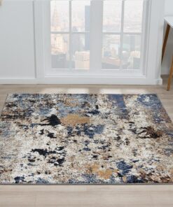 Keen Home Design Area Rugs - 10ft Round Non-Shedding, Abstract Rugs for Kitchen, Living Room, Bedroom, Dining Room, Entryway - Size: 10' Square, Multi