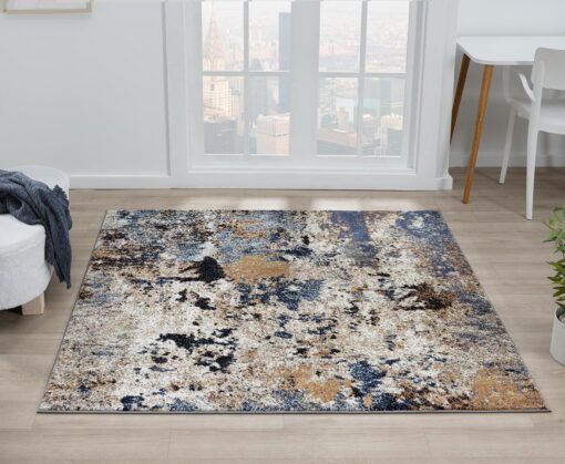 Keen Home Design Area Rugs - 10ft Round Non-Shedding, Abstract Rugs for Kitchen, Living Room, Bedroom, Dining Room, Entryway - Size: 10' Square, Multi