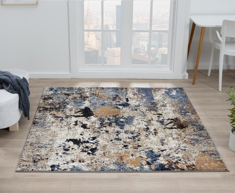 Keen Home Design Area Rugs - 10ft Round Non-Shedding, Abstract Rugs for Kitchen, Living Room, Bedroom, Dining Room, Entryway - Size: 10' Square, Multi