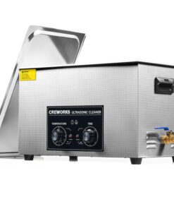 CREWORKS 30L Ultrasonic Cleaner with Heater & Timer, 600W 304 Stainless Steel Sonic Cleaner, 7.9 gal Ultrasonic Parts Cleaner with Knobs, Professional Lab Ultrasonic Cleaner for Auto Tool Machine Part