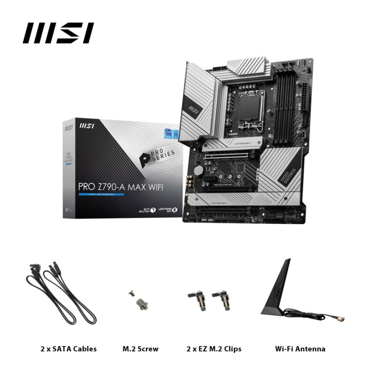 MSI PRO Z790-A MAX WiFi ProSeries Motherboard (Supports 12th/13th/14th Gen Intel Processors, LGA 1700, DDR5, PCIe 5.0, M.2, SATA 6G, 2.5Gbps LAN, USB 3.2 Gen2, Wi-Fi 7, Bluetooth 5.4, ATX) - Image 2