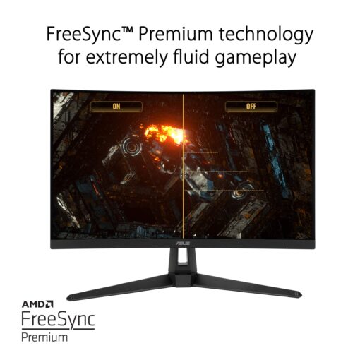 ASUS TUF Gaming VG27VH1B 27” Curved Monitor, 1080P Full HD, 165Hz (Supports 144Hz), Extreme Low Motion Blur, Adaptive-sync, FreeSync Premium, 1ms, Eye Care, HDMI D-Sub, BLACK - Image 5
