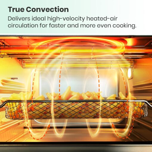 VAL CUCINA Retro Style Infrared Heating Air Fryer Toaster Oven, Extra Large Countertop Convection Oven 10-in-1 Combo, 6-Slice Toast, Enamel Baking Pan Easy Clean with Recipe Book, Green Color - Image 8