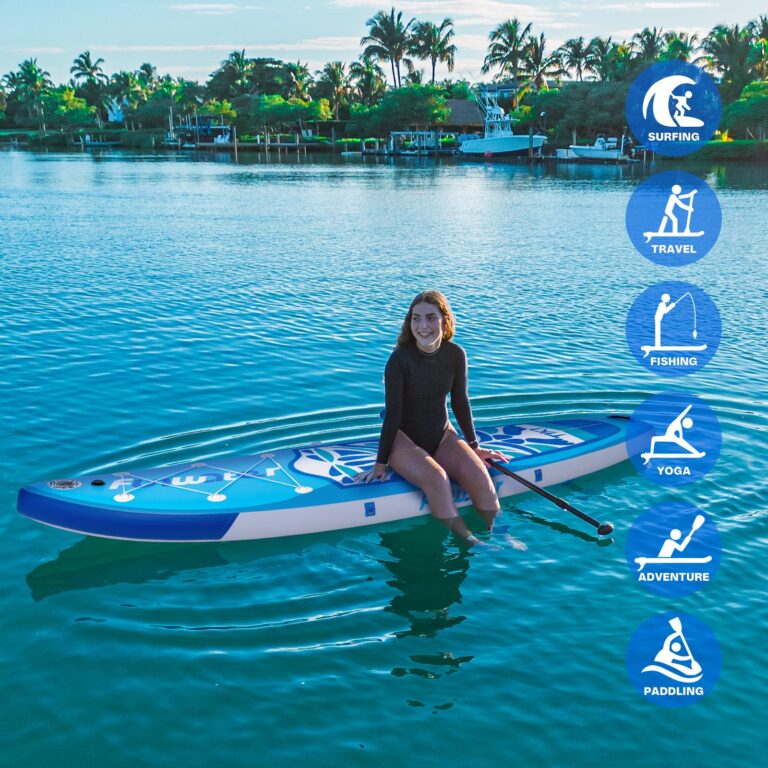 FunWater Inflatable 10'6×32"×6" Paddle Board SUP Stand Up Paddle Board for All Skill Levels Everything Included ISUP, Paddle, Pump, Backpack, Leash, Waterproof Bag, Fins - Image 2
