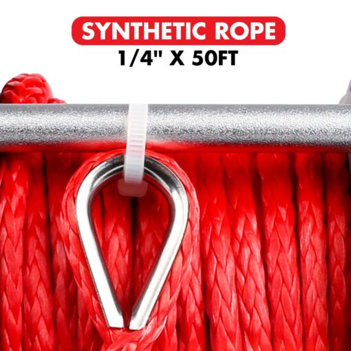 XPV AUTO 12V 4500 lb Winch Electric Winch for Towing ATV/UTV Off Road with Wireless Remote Control Mounting Bracket and Wired Handle,Waterproof IP67(Synthetic Rope) - Image 6