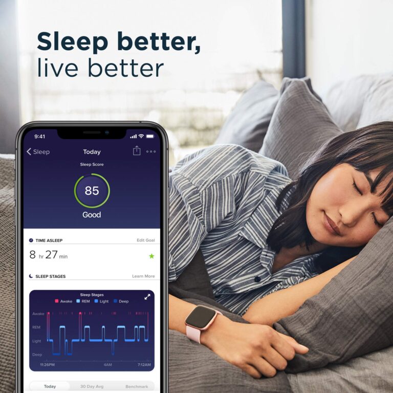 Fitbit Versa 2 Health and Fitness Smartwatch with Heart Rate, Music, Alexa Built-In, Sleep and Swim Tracking, Black/Carbon, One Size (S and L Bands Included) - Image 3
