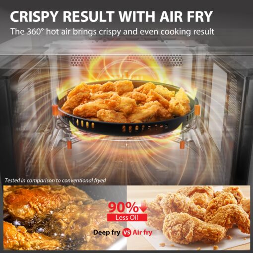 TOSHIBA Air Fryer Combo 8-in-1 Countertop Microwave Oven, Convection, Broil, Odor removal, Mute Function, 12.4" Position Memory Turntable with 1.0 Cu.ft, Black stainless steel, ML2-EC10SA(BS) - Image 9