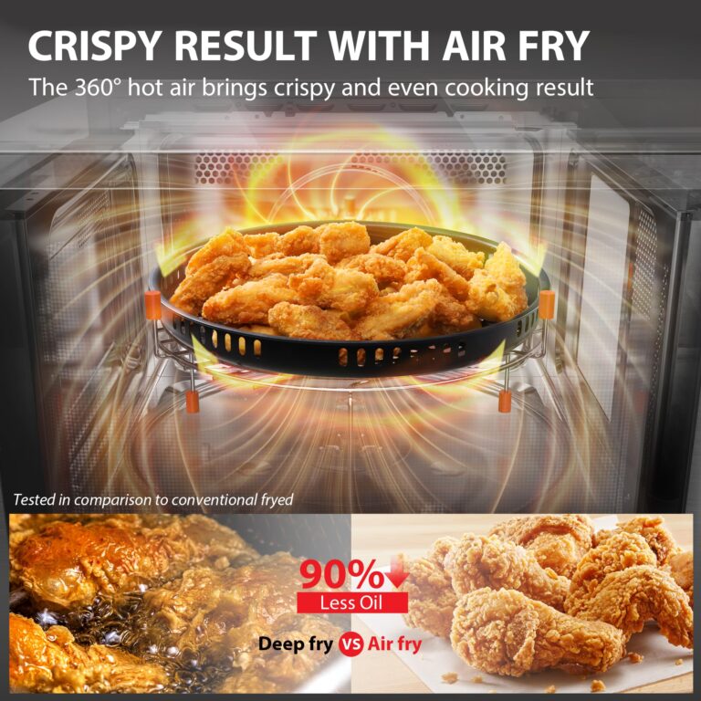 TOSHIBA Air Fryer Combo 8-in-1 Countertop Microwave Oven, with Convection, Broil, Odor Removal Mode, 12.4" Position Memory Turntable, Child-Lock, 1.0 Cu.ft, Black Stainless Steel, ML2-EC10SA(BS) - Image 11