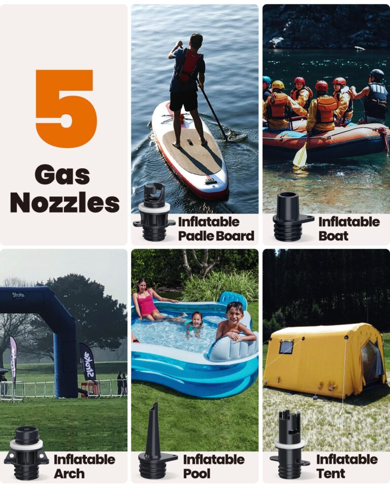 OutdoorMaster 16PSI High Pressure SUP Air Pump with Rechargeable Battery The Whale - Intelligent Dual Stage Inflation & Auto-Off Feature and Deflation Function for Inflatable Stand Up Paddle Boards - Image 2