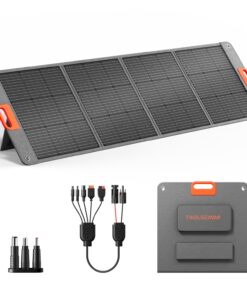 200W Portable Solar Panel for Power Station, 24% High Efficiency ETFE Foldable Solar Panel Charger, QC3.0, Type-C 60W, MC4 Output, IP65 Waterproof, for Outdoor Camping, RV, Emergency Power Supply