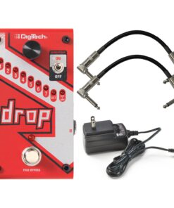 Digitech DROP Compact Polyphonic Drop Tune Pitch Shift Pedal with Momentary Latch Switching and True Bypass with Electronic Power Supply and Patch Pedal Cable
