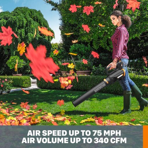 WORX 20V Turbine Cordless Two-Speed Leaf Blower Power Share - WG547 (Battery & Charger Included) & WG896 12 Amp 7.5" Electric Lawn Edger & Trencher - Image 5