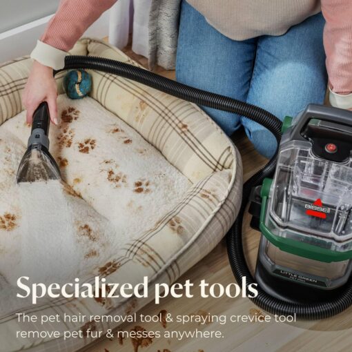 BISSELL® Little Green® Pet Pro Portable Carpet Cleaner Portable Carpet and Upholstery Deep Cleaner, Car/Auto Detailer, with Self-Cleaning Tough Stain Tool, Pet Hair Removal Tool, Crevice Tool (3909) - Image 4