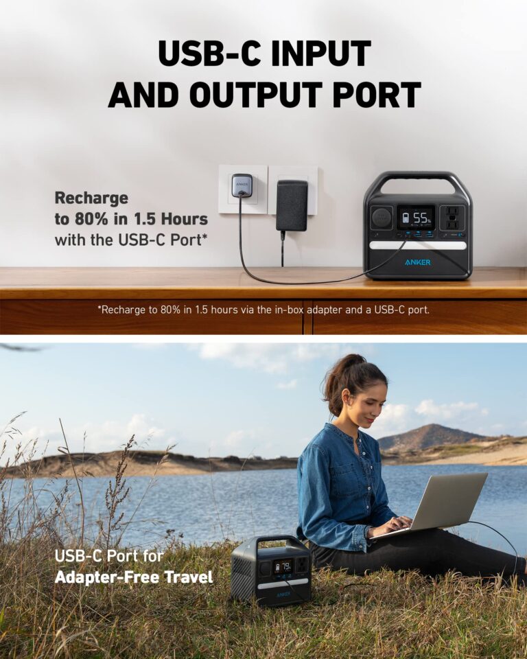 Anker 521 Portable Power Station Upgraded with LiFePO4 Battery, 256Wh 6-Port PowerHouse, 300W (Peak 600W) Solar Generator (Solar Panel Optional), 2 AC Outlets, 60W USB-C PD Output, Outdoor Generator - Image 2