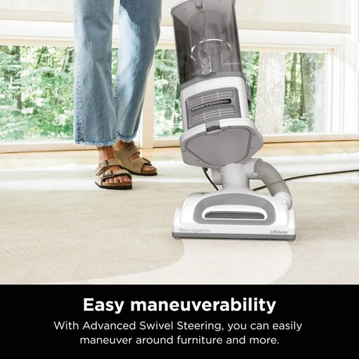 Shark Upright Vacuum, Navigator Lift-Away with Swivel Steering, HEPA Filter, XL Dust Cup, Pet Power, Dusting Brush, and Crevice Tool, Perfect for Pet Hair, White/Silver, NV356E - Image 8