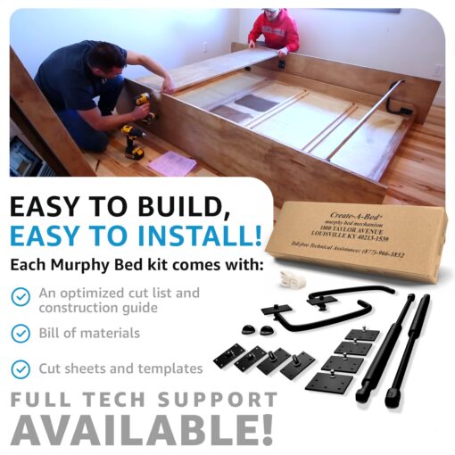 Create-A-Bed Full Size Deluxe Murphy Bed Kit, Vertical - Image 2
