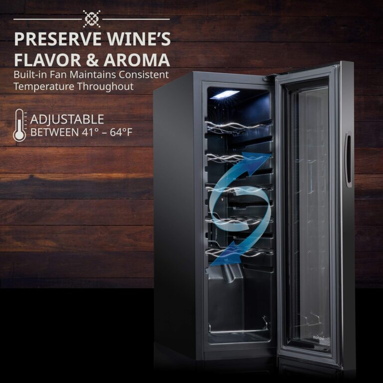 Ivation 12 Bottle Compressor Wine Cooler Refrigerator w/Lock, Large Freestanding Wine Cellar Fridge, 41f-64f Digital Temperature Control Glass Door Black - Image 9