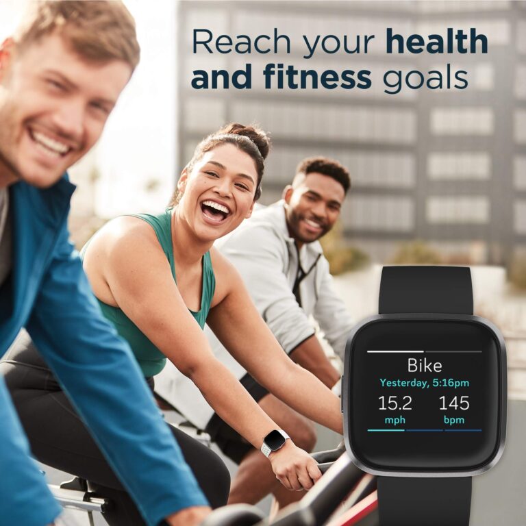 Fitbit Versa 2 Health and Fitness Smartwatch with Heart Rate, Music, Alexa Built-In, Sleep and Swim Tracking, Black/Carbon, One Size (S and L Bands Included) - Image 8