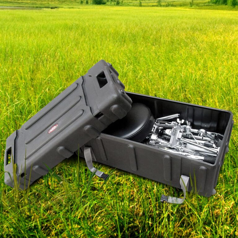 SKB 1SKB-DH3315W Durable Plastic Mid Sized Drum Hardware Case with Convenient Pull Out Handle, Heavy Duty Nylon Web Strap, and Built In Roller Wheels - Image 7