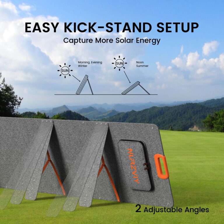 NURZVIY 200 Watt Portable Solar Panel for Power Station, Waterproof Foldable Solar Cell Solar Charger for RV, Camping, Off Grid Living - Image 2