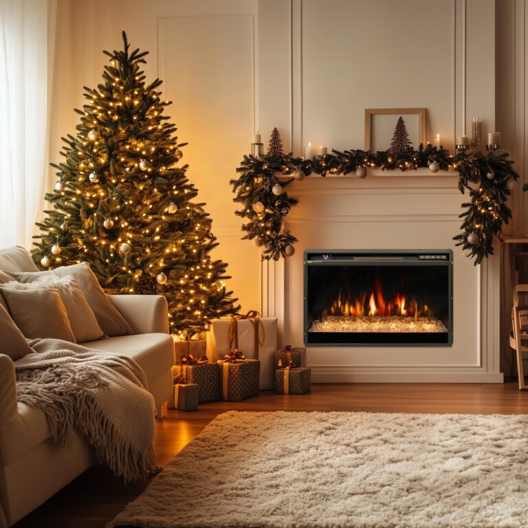 Oxhark Flame 26 Inches Electric Fireplace Inserts, 1500W Recessed Fireplace Electric with Remote Control, Crystal, Overheating Protection and Timer, Black - Image 9