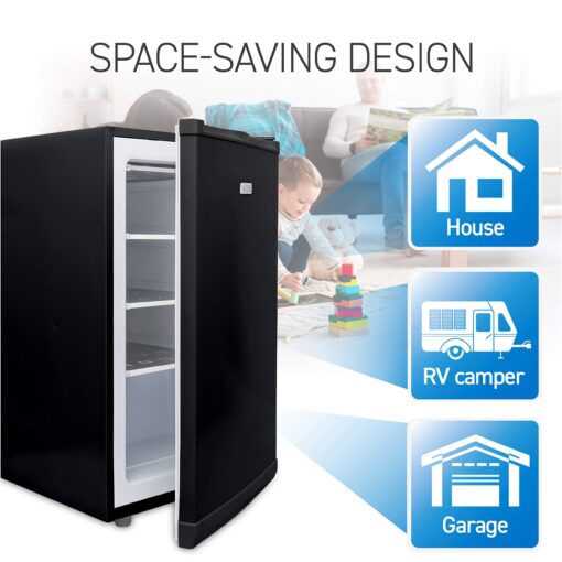 Commercial Cool Upright Freezer, Stand Up Freezer 2.8 Cu Ft with Reversible Door, Black - Image 8