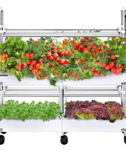 GROWNEER Hydroponics Growing System Kit, Indoor Garden 80-Pod & 2 Pumps, Indoor Vertical Herb Garden Kit with LED Grow Light, Smart Socket, and Plant Germination Kit for Vegetable Fruit Herb