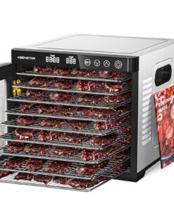KEENSTAR Food Dehydrator for Jerky 1000W, 9 Stainless Steel Trays, 165℉ Temperature Control, 8.7ft² Drying Space, 48H Timer, Dryer Machine for Dog Treats, Herb, Veggies, Meat, Fruit