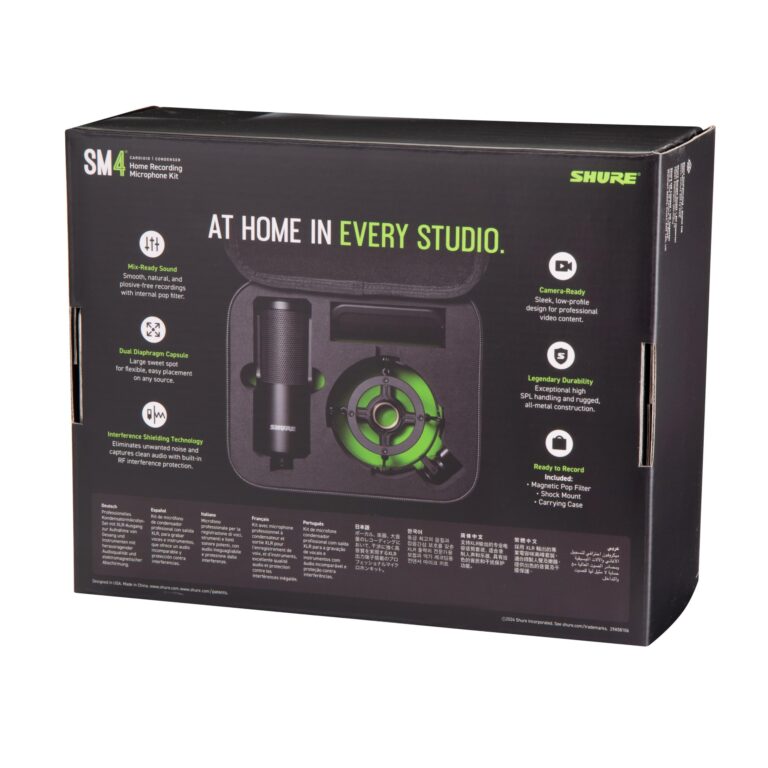Shure SM4 Studio Recording Microphone Kit, XLR Home Studio Condenser Mic with Mix-Ready Audio - All-Metal Construction, Includes Detachable Magnetic Pop Filter & Shock Mount (SM4-K-KIT) - Image 2