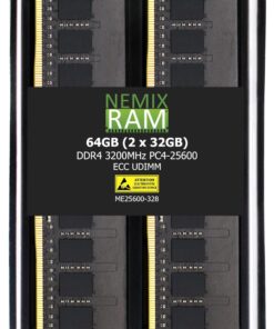 NEMIX RAM 64GB (2X32GB) DDR4 3200MHZ PC4-25600 2Rx8 1.2V CL22 288-PIN ECC Unbuffered UDIMM KIT Compatible with Dell PowerEdge R350 Rack Server