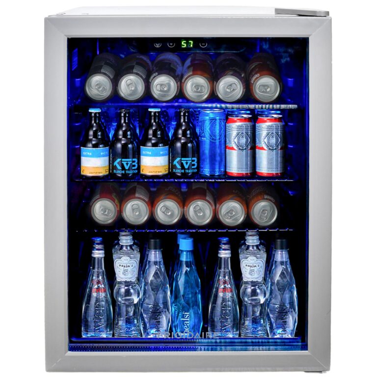 Frigidaire EFMIS9O00, Beverage Fridge Refrigerator with Glass Door, Compact Mini Fridge with Digital Temperature Control Fits 88 Cans or 25 Bottles, 74L Capacity - 19.29" D x 25" W x 17.51" H, Silver