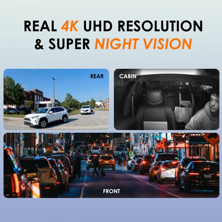 RexingUSA 4K 3-Channel Dash Cam with Wi-Fi, GPS, Voice Control, G-Sensor, and Loop Recording – Super Capacitor, 170° Wide Angle, 32GB MicroSD Included - Image 4
