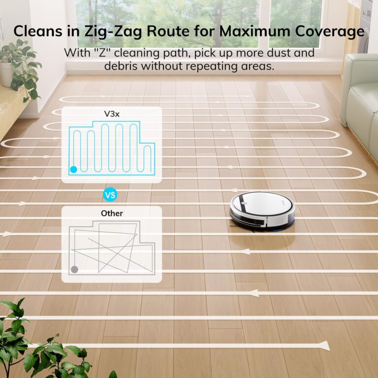 ILIFE Robot Vacuum and Mop Combo, V3s Pro Upgraded, Compatible with 2.4GHz WiFi/Alexa/Google, 120mins, 3000Pa, 2-in-1 Mopping Robotic Vacuum Cleaner, Path Route, for Pet Hair, Hard Floor, Carpet (V3x) - Image 4