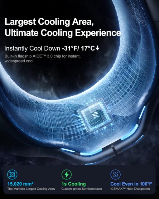 RANVOO 2024 [No.1 Coolest & Most Portable] AICE LITE Neck Air Conditioner, Ultimate Immersive Cooling 6,000 mAh Rechargeable Neck Fan Personal Cooling Device Gift that Blow Cold Air, Sky Blue - Image 7