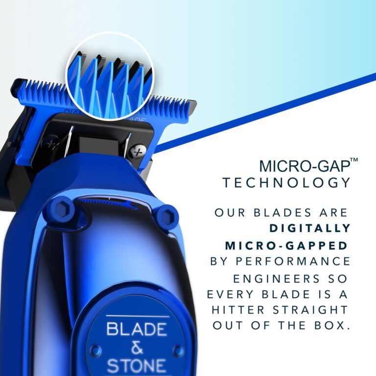 Blade & Stone Professional Hair Trimmer for Men PT301 | Diamond-S Blade | Micro-Gap Tech | 7200 RPM Durable Motor, All-Metal, Cordless Hair Trimmer - Big Blue - Image 6