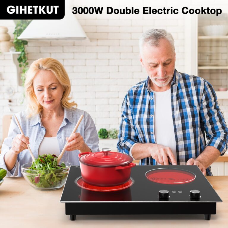 GIHETKUT Electric Cooktop,3000W Built-in & Countertop Electric Burner,Stove Top with10 Heating Level, Timer & Kid Safety Lock, LED Knob Touch Control 2 Burner Cooktop (No Plug) - Image 9