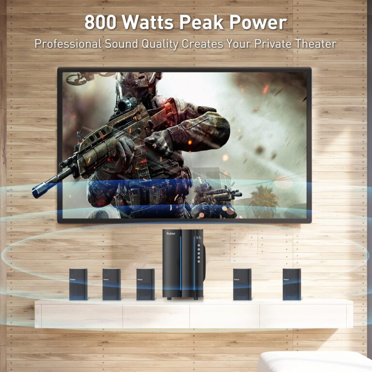 Bobtot Surround Sound Systems Home Theater System - 800 Watts Peak Power 6.5" Subwoofer 5.1/2.1 Wired Stereo Speakers Strong Bass with HDMI ARC Optical AUX Bluetooth Input - Image 7