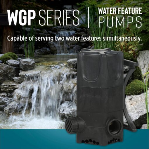 Little Giant WGP-65-PW 115 Volt, 1900 GPH Dual Discharge Direct Drive Submersible Waterfall and Pond Pump, Black, 566409 - Image 5