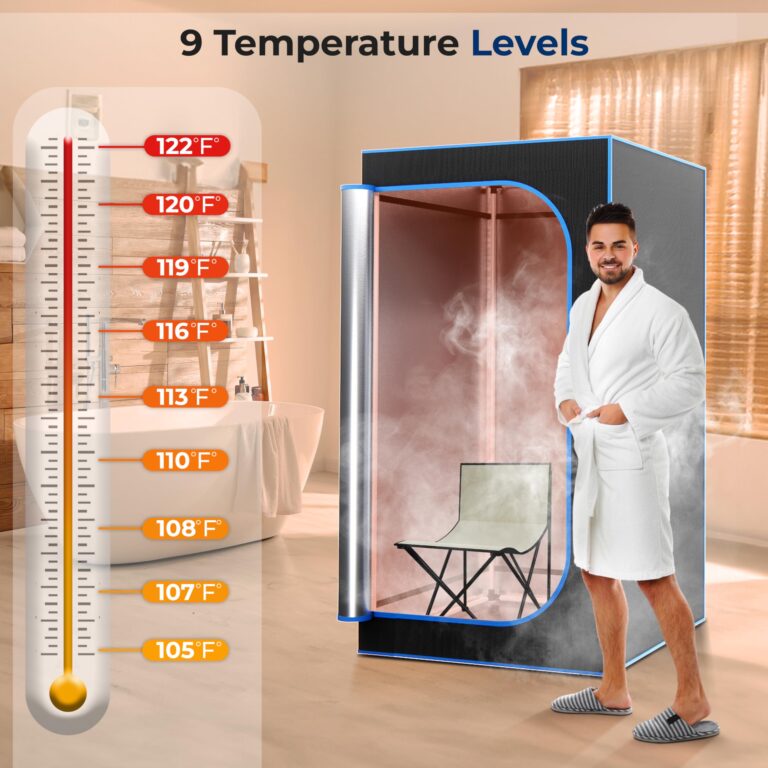 SereneLife Portable Sauna Box for Home, Steam Sauna Tent with Extra Large 4L Steamer - Includes Folding Sauna Chair, Remote Control w/ 9 Heat Levels for in-Home Spa - 2.95' x 2.95' x 5.9' - Image 7