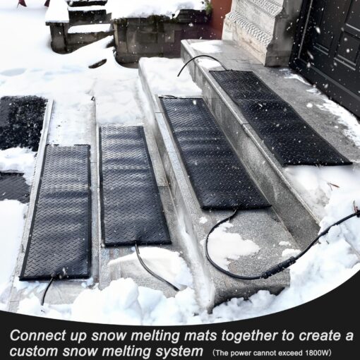 30'' x 30'' Snow Melting Mats Outdoor, Heated Snow Melting Mats, Electric Ice Melting Mats For Winter Snow Removal,Driveway Heating Mat For Snow,Heated Walkway Mats Outdoor With With 10ft Power Cord - Image 7