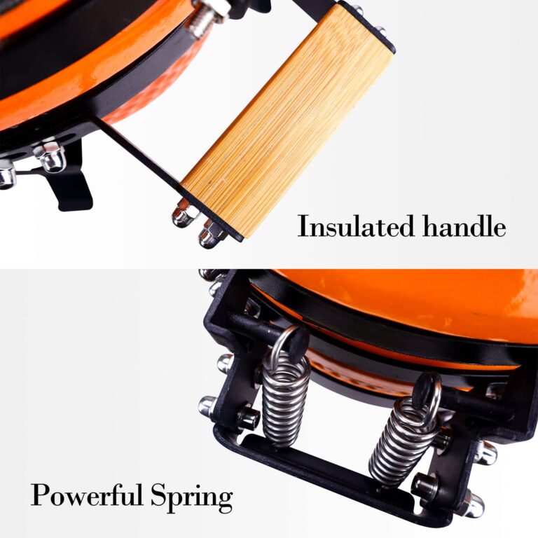 London Sunshine Ceramic Charcoal BBQ Kamado Grill Smoker - Portable Tabletop Cadet Series -Orange - Image 2