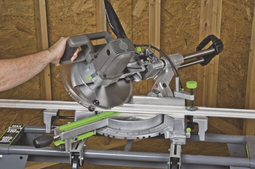 Genesis GMSDR1015LC 15 Amp 10" Sliding Compound Miter Saw with Laser Light, Electric Brake, Spindle Lock, Dust Bag, Extension Wings, and 60T Carbide-Tipped Blade - Image 5