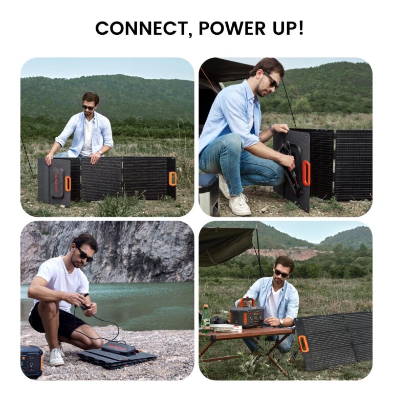 NURZVIY 200 Watt Portable Solar Panel for Power Station, Waterproof Foldable Solar Cell Solar Charger for RV, Camping, Off Grid Living - Image 3