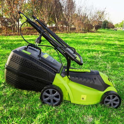 BVFNKQSC 1600W Powerful Electric Lawn Mower, Hand Pushed Cordless Electric Household Lawn Mower, with Adjustable Cutting Height in 3 Gears,Green - Image 8
