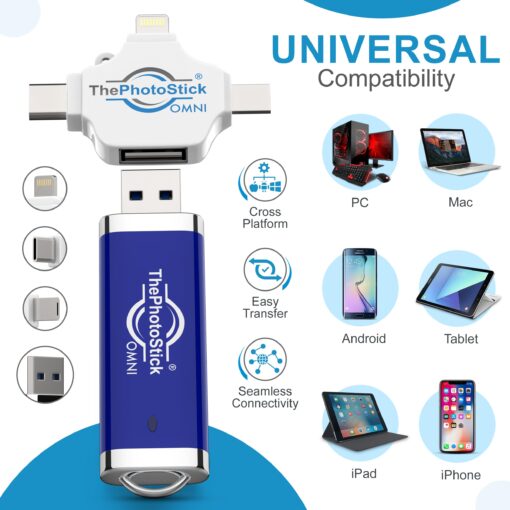 ThePhotoStick® Omni 256GB + Protective Case | Secure Photo & Video Backup and Transfer | Digital File Organization | USB & Multiport Connection for Phones, Tablets and Computers | Water Resistant Case - Image 6