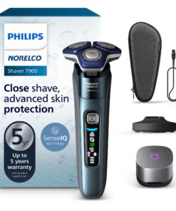 Philips Norelco Shaver Series 7000, Wet & Dry Electric Shaver with SenseIQ Technology, Pop-up Trimmer, Charging Stand, Travel Case, UV Sanitizing Cube, Model S7889/91