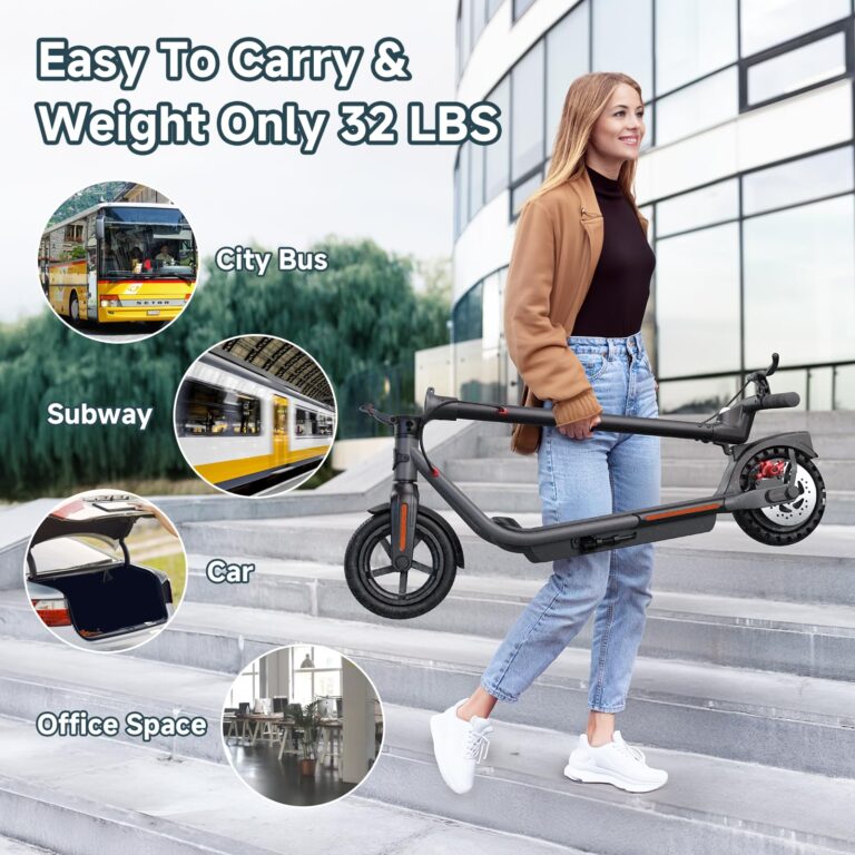 TST Electric Scooter for Adult, Up to 19 MPH and 20 Miles Long Range E Scooter, 8.5"/10" Solid and Pneumatic Tire, Portable Folding EScooter with Dual Brakes, Commuting Escooter App Control - Image 3