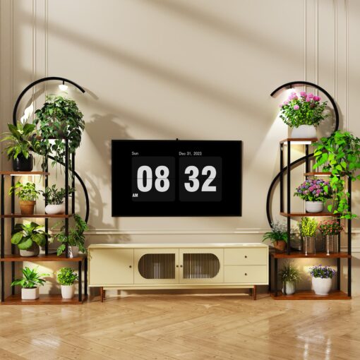 Plant Stand Indoor with Grow Lights, Large Plant Stands for Indoor Plants Multiple, 67" Tall Plant Shelf Indoor, 10 Lights Tiered Plant Holder, Lighted Corner Plant Stand for Home Decor (Left & Right) - Image 4