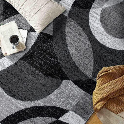 Rugshop Contemporary Abstract Circles Perfect for high Traffic Areas of Your Living Room,Bedroom,Home Office,Kitchen Area Rug 7'10" x 10'2" Gray - Image 6
